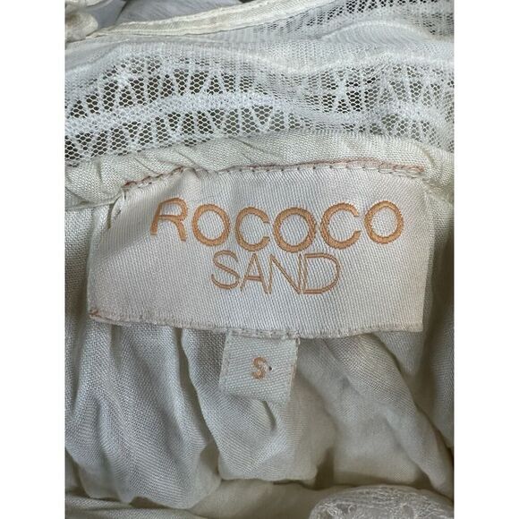 ROCOCO SAND Long Dress Off White Straps Embroidery Maxi S - Picture 15 of 16